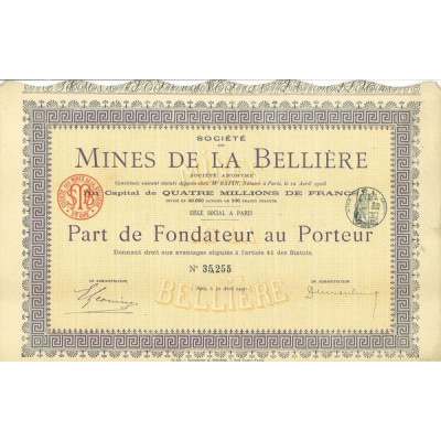 Société des Mines de la Bellière (PF)