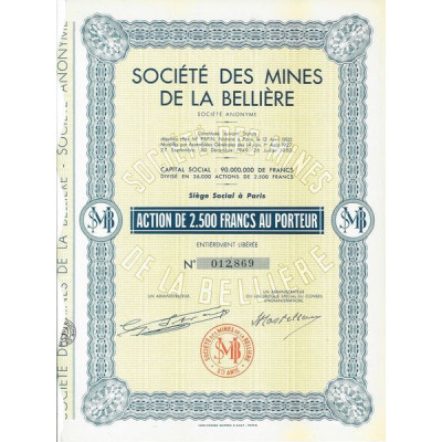 Société des Mines de la Bellière (Act)