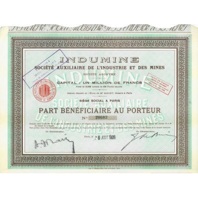 Indumine - Société Auxiliaire de l'Industrie et des Mines (PB)