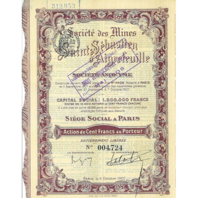 Société des Mines de Saint-Sébatien d'Aigrefeuille (Act)