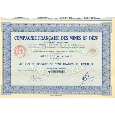 Compagnie Française des Mines de Dèze (Act privil)
