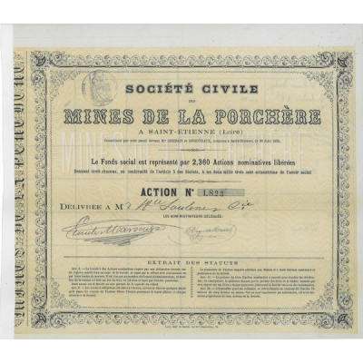 Société Civile des Mines de la Porchère à Saint-Etienne (Loire)