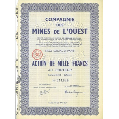Compagnie des Mines de l'Ouest (Act 1000 F)
