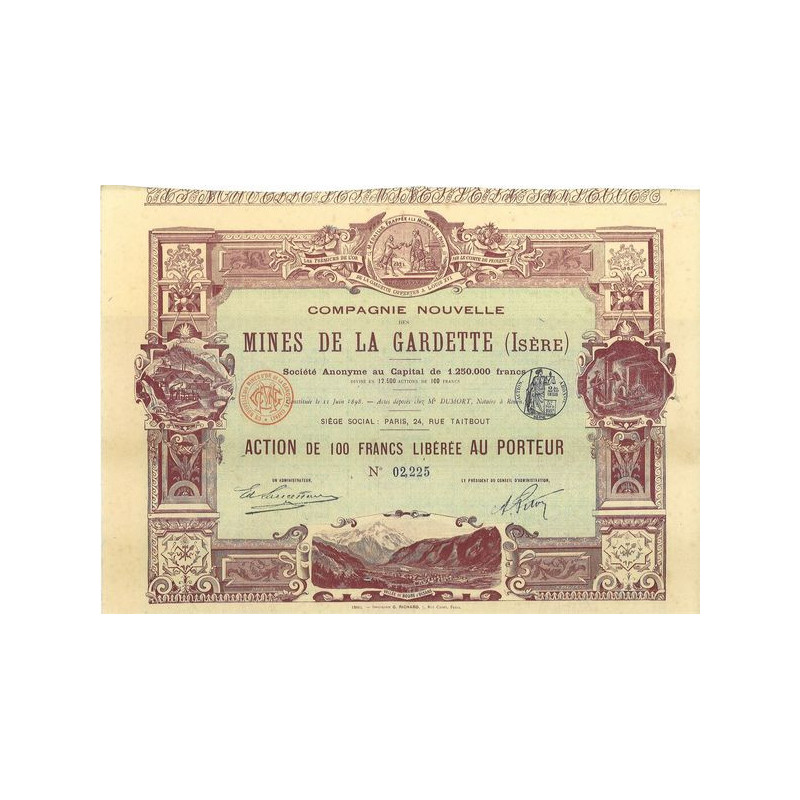 Compagnie Nouvelle des Mines de la Gardette (Isère) (Act)