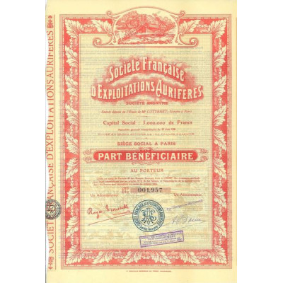 Société Française d'Exploitations Aurifères (PB)