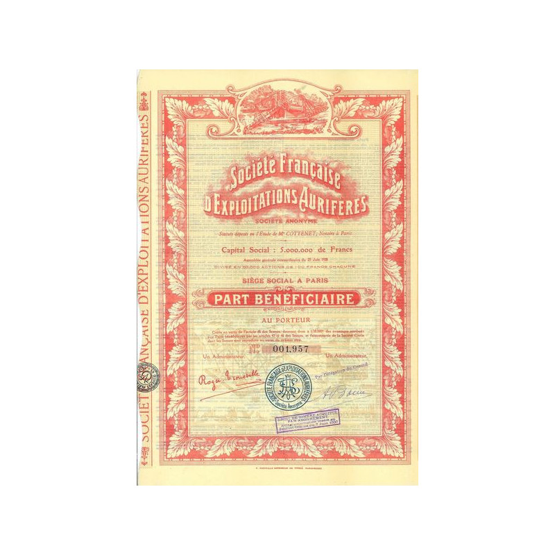 Société Française d'Exploitations Aurifères (PB)