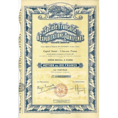 Société Française d'Exploitations Aurifères (Act)