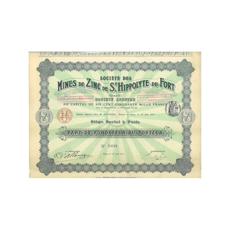 Société des Mines de Zinc de St Hippolyte-du-Fort (PF)