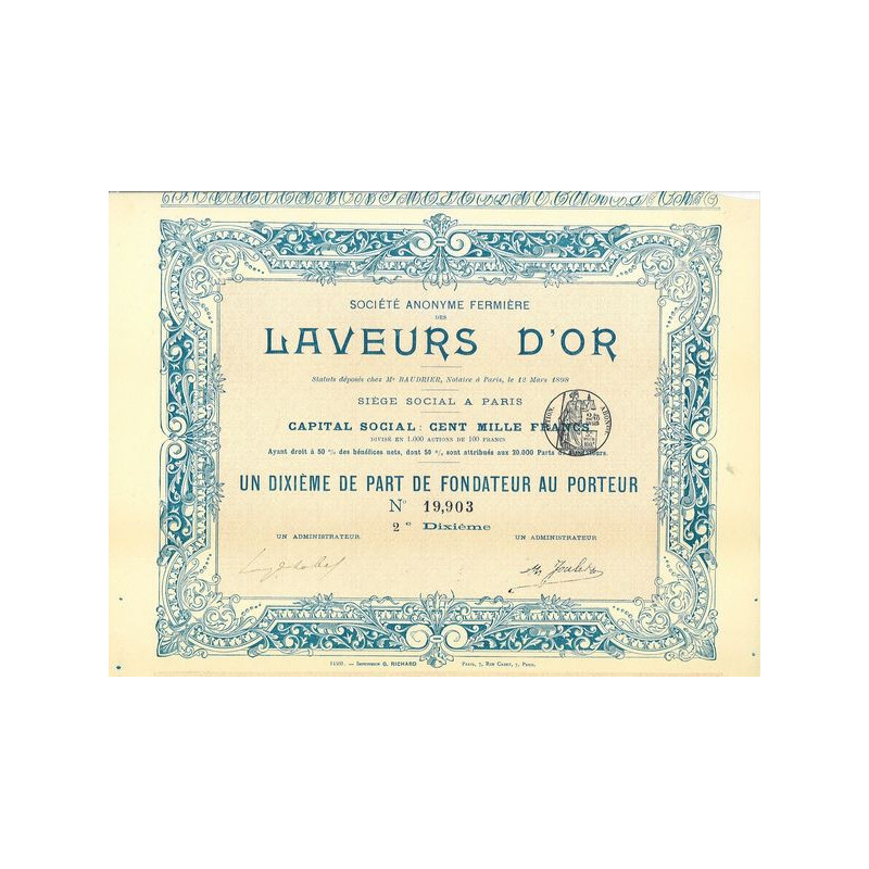 Société Anonyme Fermière des Laveurs d'Or