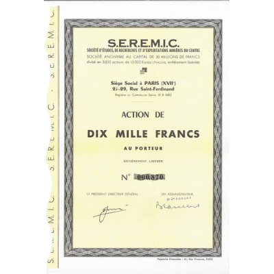 S.E.R.E.M.I.C. Société d'Etudes de Recherches et d'Exploitations Minières du Centre