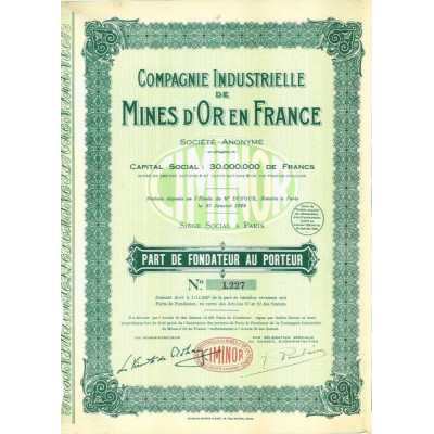 Compagnie Industrielle de Mines d'Or en France CIMINOR (PF)