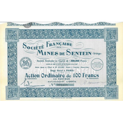 Société Française des Mines de Sentein (Ariège) (Act Ordi 100 F)