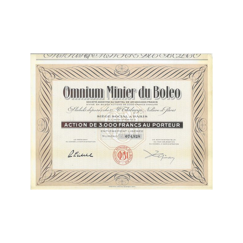 Omnium Minier du Boleo (Act 3000 F)