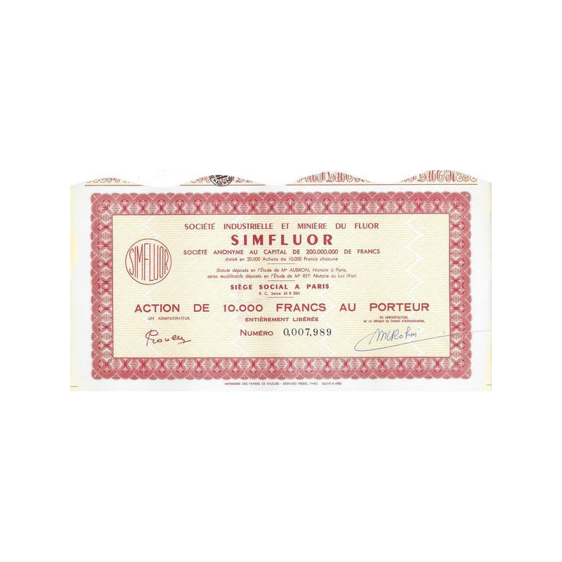 Société Industrielle et Minière du Fluor Simfluor (Act)