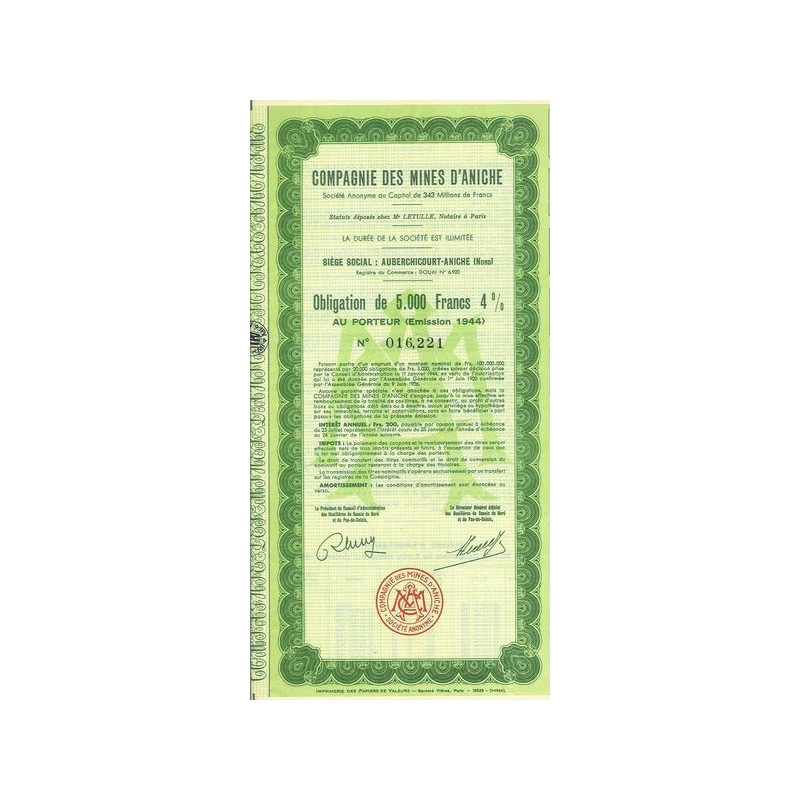 Compagnie des Mines d'Aniche (Obl)