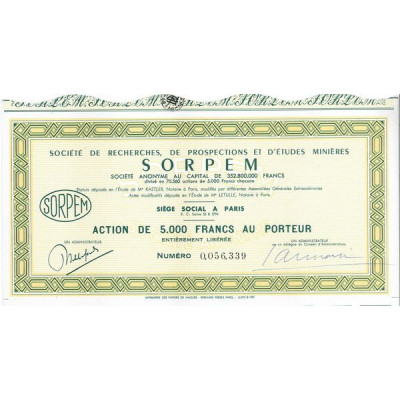 Société de Recherches de prospections et d'Etudes Minières SORPEM