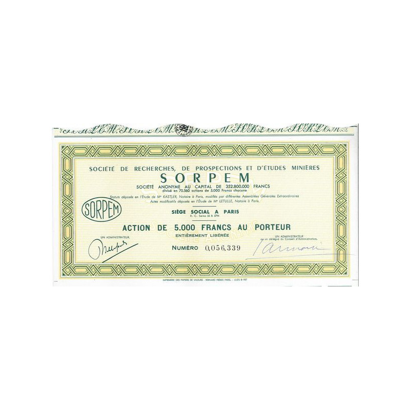 Société de Recherches de prospections et d'Etudes Minières SORPEM