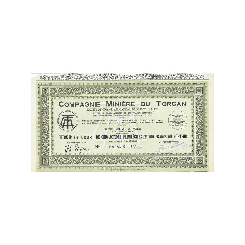 Compagnie Minière du Torgan (5 Act)