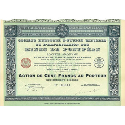 Société Bretonne d'Etudes Minières et d'Exploitation des Mines de Pontpéan (Act)