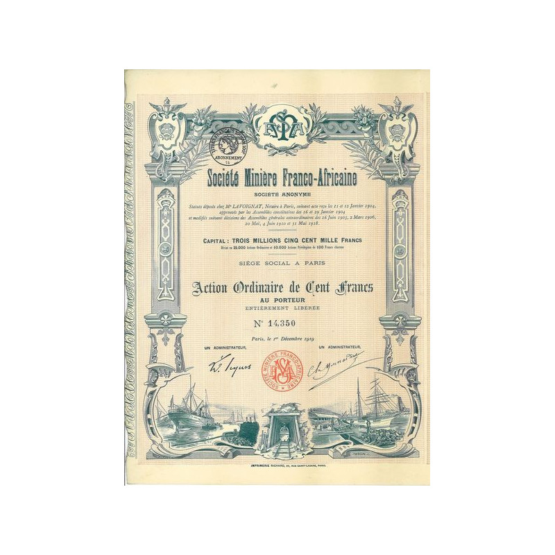 Société Minière Franco-Africaine (Act ordin)