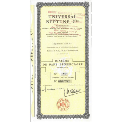 Universal Neptine Cie - Anciennement Société Minière du Sud-Ouest de la France (10ème PB)