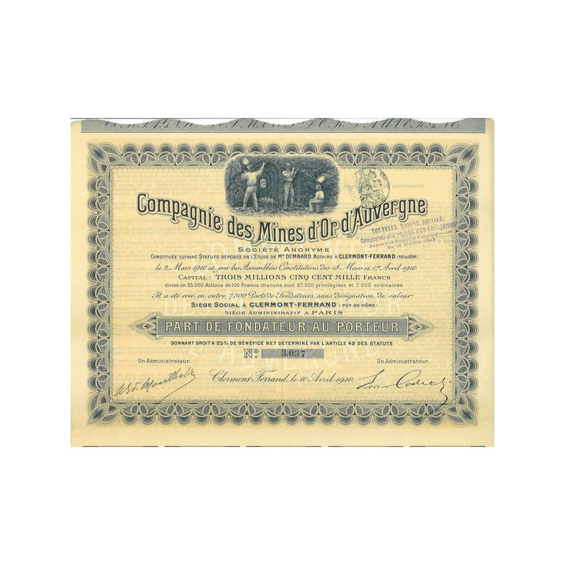 Compagnie des Mines d'Or d'Auvergne (PF)
