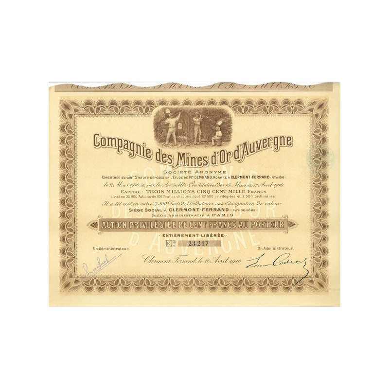 Compagnie des Mines d'Or d'Auvergne (Act)
