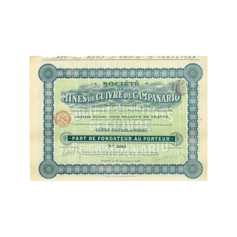 Sté des Mines de Cuivre de Campanario