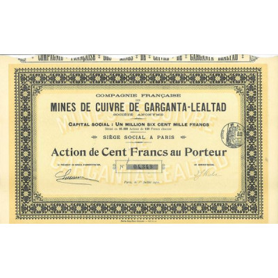 Cie Française des Mines de Cuivre de Garganta-Lealtad