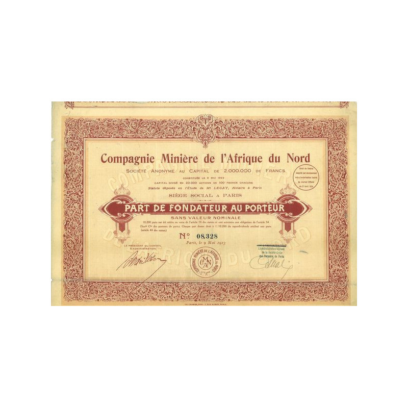 Sté Minière de l'Afrique du Nord (PF)