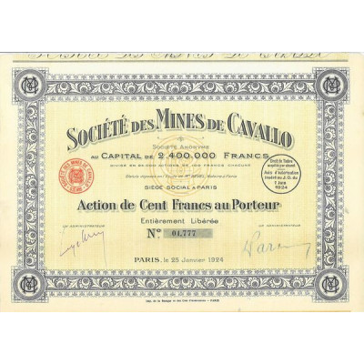 Sté des Mines de Cavallo