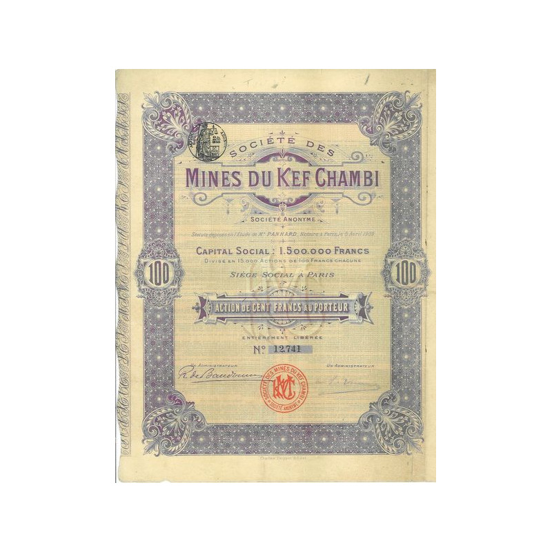 Sté des Mines du Kef Chambi