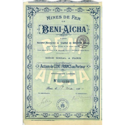 Mines de Fer de Beni-Aïcha (Act 100 F)