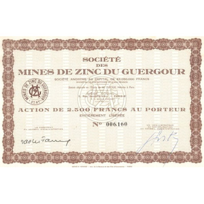 Sté des Mines de Zinc du Guergour