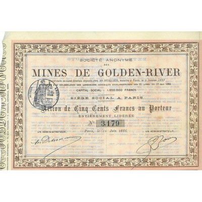 Sté Civile pour le Recouvrement de la Part Attribuée aux Fondateurs de la S.A. des Mines de Golden-River (Act)
