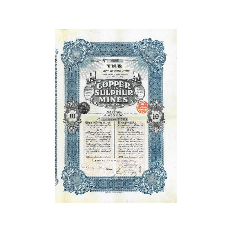 The Huelva Copper and Sulphur Mines Ltd (10 Act)
