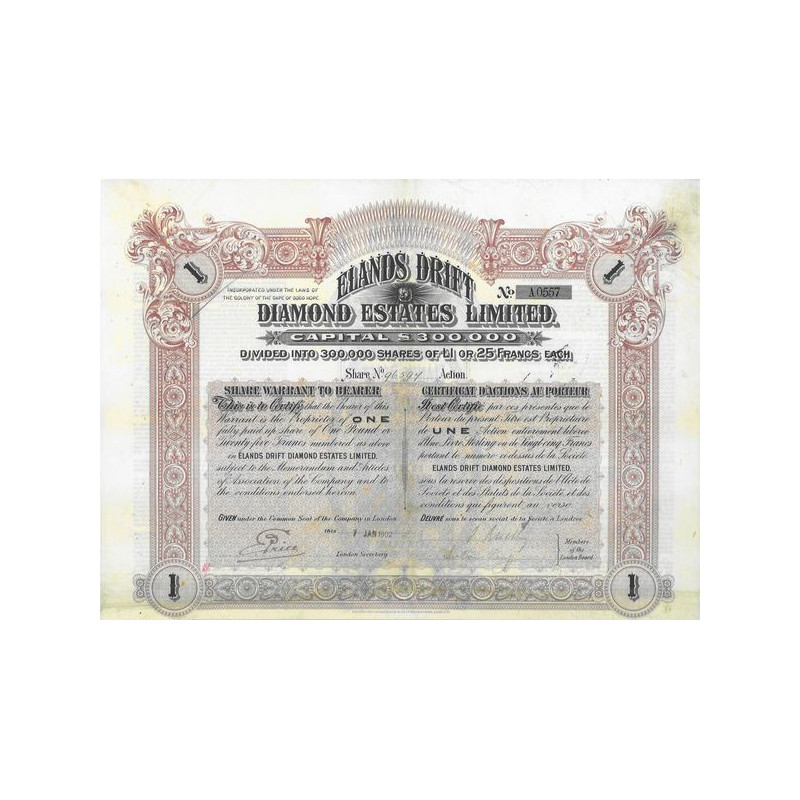 Elands Drift Diamond Estates Ltd (1 Act)