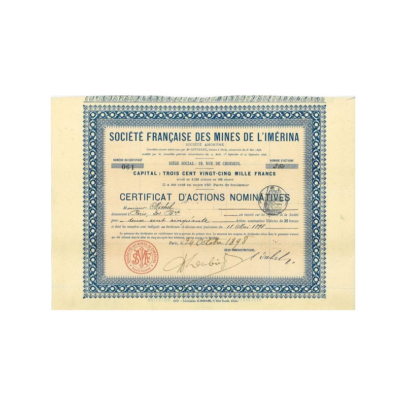 Sté Française des Mines de l'Imérina