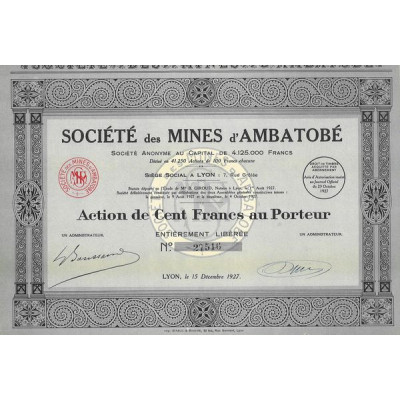 Sté des Mines d'Ambatobé (Act)