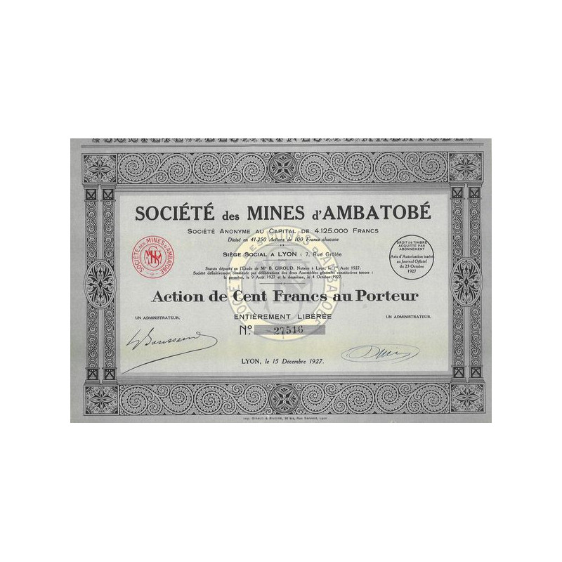 Sté des Mines d'Ambatobé (Act)