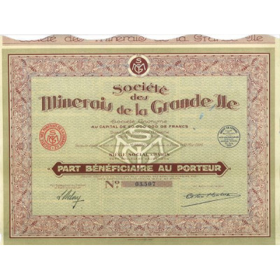 Sté des Minerais de la Grande Ile (PB)