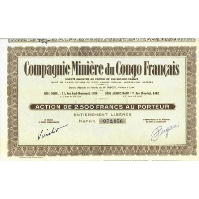 Cie Minière du Congo Français (Act 2500 F)
