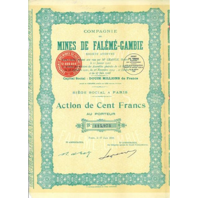 Cie des Mines de Falémé-Gambie (Act 100 F)