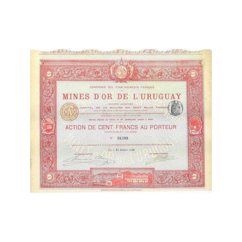 Cie des Ets Français des Mines d'Or de l'Uruguay (Act)