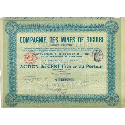Cie des Mines de Siguiri (Act 100 F modèle 1)