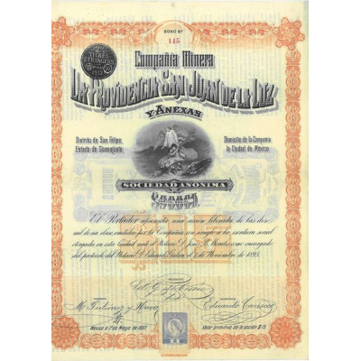 Cia Minera "Providencia San Juan de la Luz" (Act $15) (orange)