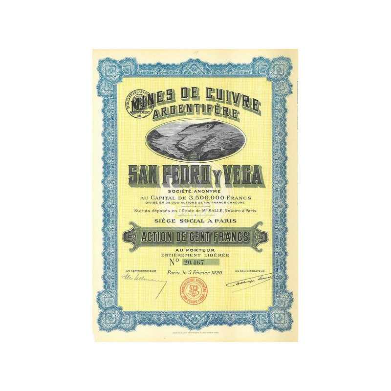 Mines de Cuivre Argentifère San Pedro y Vega