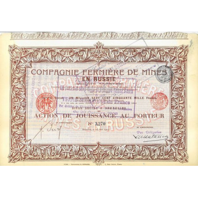 Cie Fermière de Mines en Russie