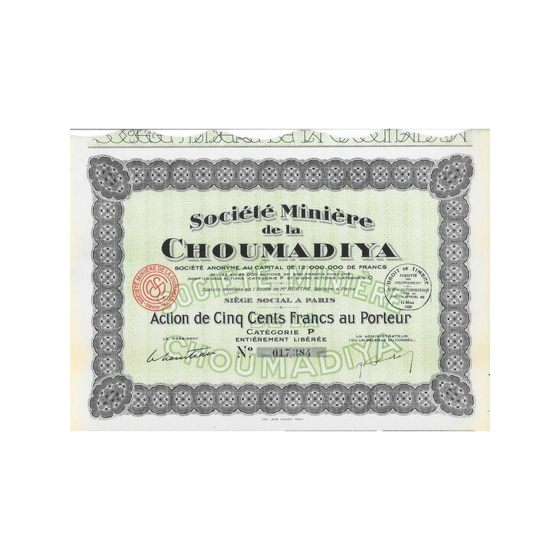 Sté Minière de la Choumadiya