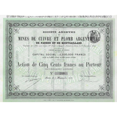 S.A. des Mines de Cuivre et Plomb Argentifère de Padern et de Montgaillard